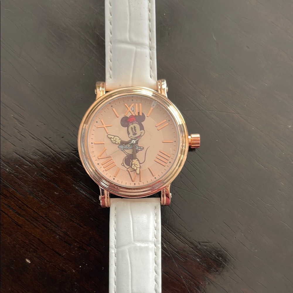 Minnie Mouse Watch with White Strap